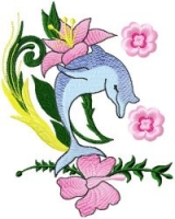 Dolphins With Flowers