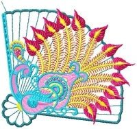 Oriental Fans Applique Set