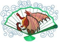 Oriental Fans Applique 003