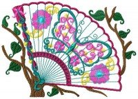 Oriental Fans Applique 008