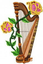 Harps with Flowers set