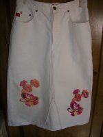 Jeans Skirt Using Birds Designs