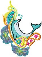 Dolphins With Flowers 001